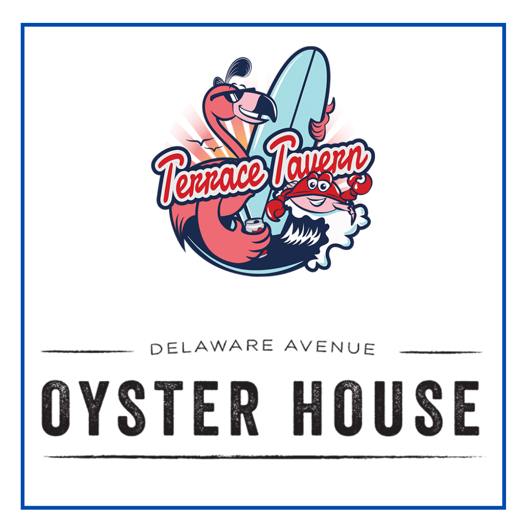Terrace Tavern LBI and Delaware Avenue Oyster House & Bar Logos for The Center for LGBTQ+ Health at Cooper